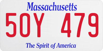 MA license plate 5OY479