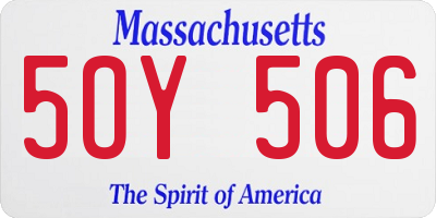 MA license plate 5OY506