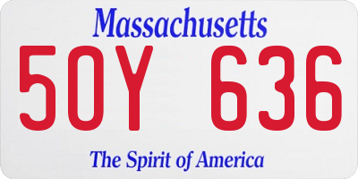 MA license plate 5OY636