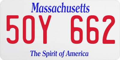 MA license plate 5OY662