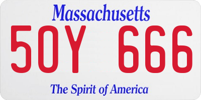 MA license plate 5OY666