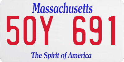 MA license plate 5OY691