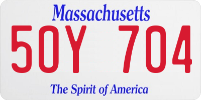 MA license plate 5OY704