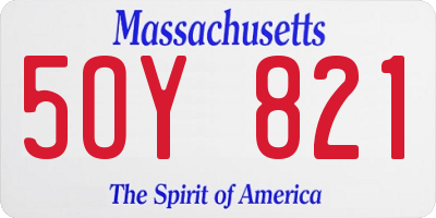 MA license plate 5OY821