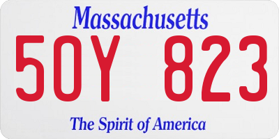 MA license plate 5OY823