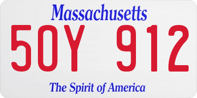 MA license plate 5OY912