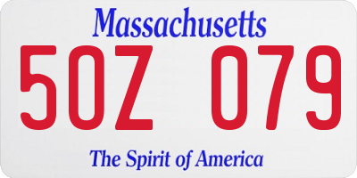 MA license plate 5OZ079