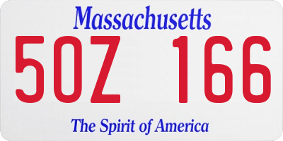 MA license plate 5OZ166