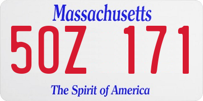 MA license plate 5OZ171