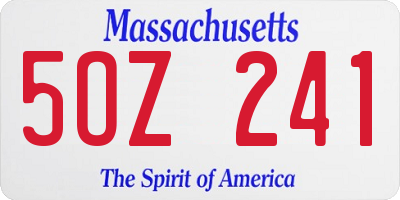 MA license plate 5OZ241