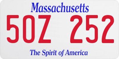 MA license plate 5OZ252