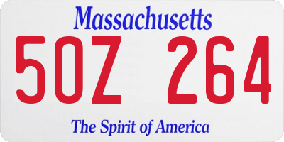 MA license plate 5OZ264