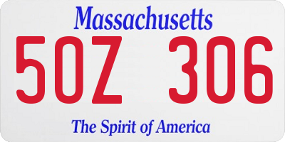 MA license plate 5OZ306
