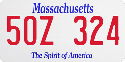 MA license plate 5OZ324