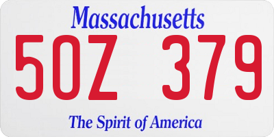 MA license plate 5OZ379