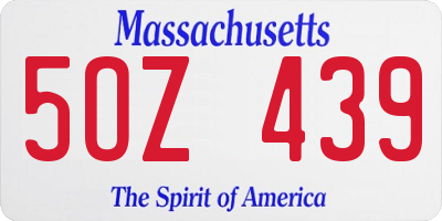 MA license plate 5OZ439
