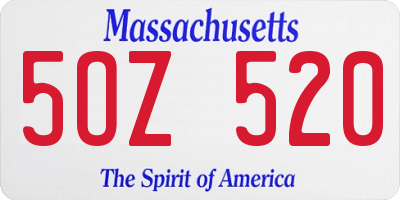 MA license plate 5OZ520
