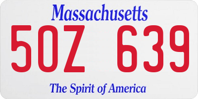 MA license plate 5OZ639