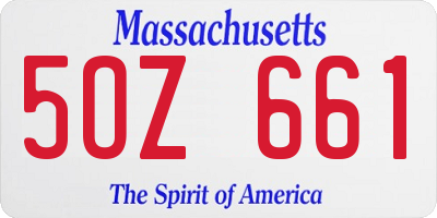 MA license plate 5OZ661
