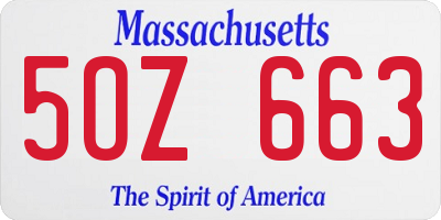 MA license plate 5OZ663