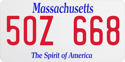 MA license plate 5OZ668