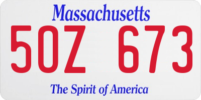 MA license plate 5OZ673