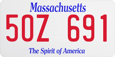 MA license plate 5OZ691