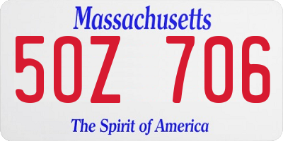 MA license plate 5OZ706
