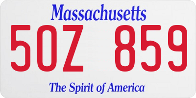 MA license plate 5OZ859