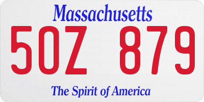 MA license plate 5OZ879