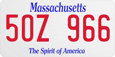 MA license plate 5OZ966