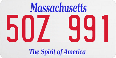 MA license plate 5OZ991
