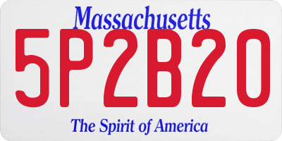 MA license plate 5P2B20
