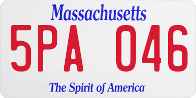 MA license plate 5PA046