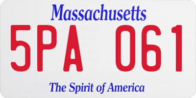MA license plate 5PA061