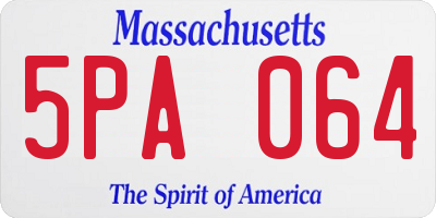 MA license plate 5PA064