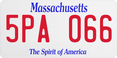 MA license plate 5PA066