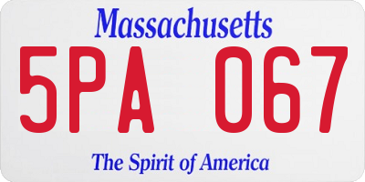 MA license plate 5PA067