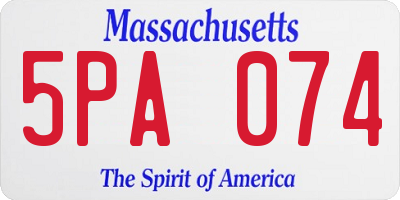 MA license plate 5PA074