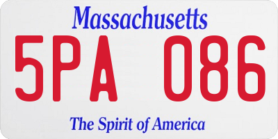 MA license plate 5PA086