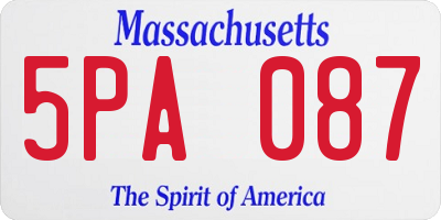 MA license plate 5PA087