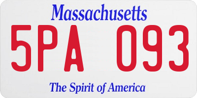MA license plate 5PA093