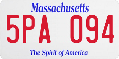 MA license plate 5PA094