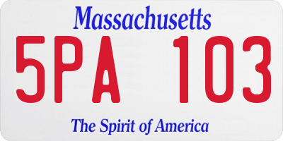 MA license plate 5PA103
