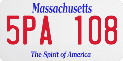 MA license plate 5PA108