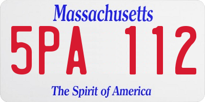 MA license plate 5PA112