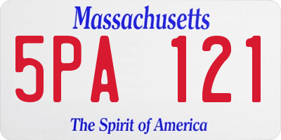 MA license plate 5PA121