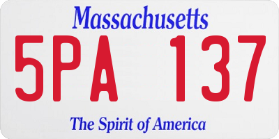 MA license plate 5PA137