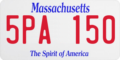 MA license plate 5PA150