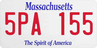 MA license plate 5PA155